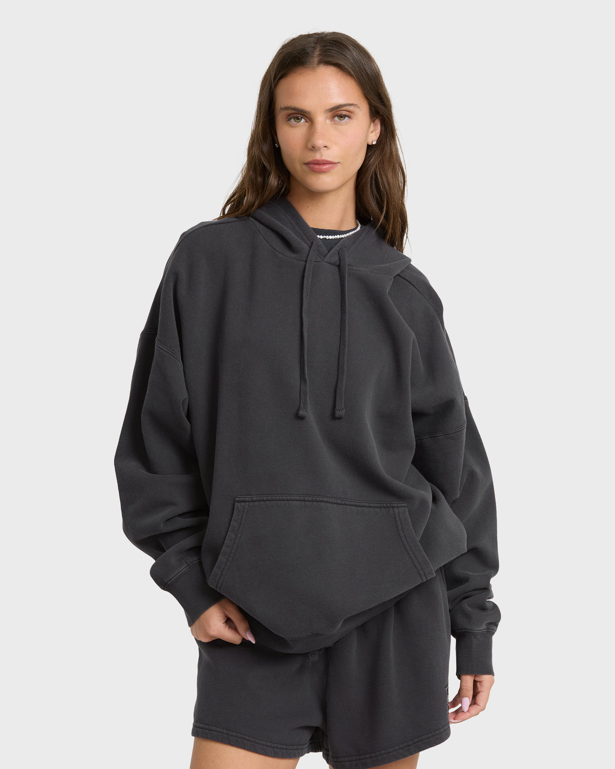 
All Stacked Pullover Hoodie - Black Sands