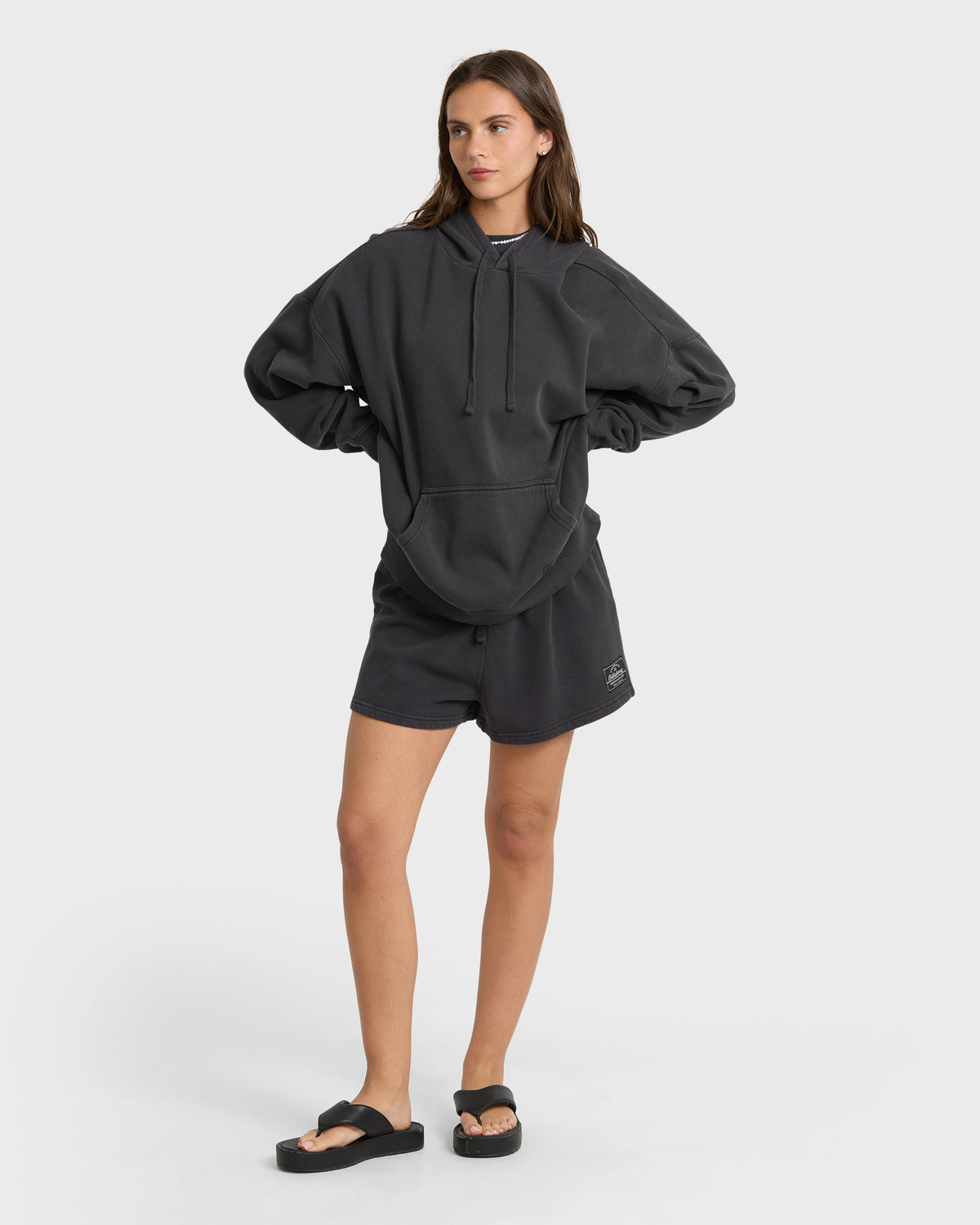
All Stacked Pullover Hoodie - Black Sands