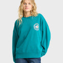 Pinky Keen Palm Crewneck Sweatshirt - Deep Lagoon