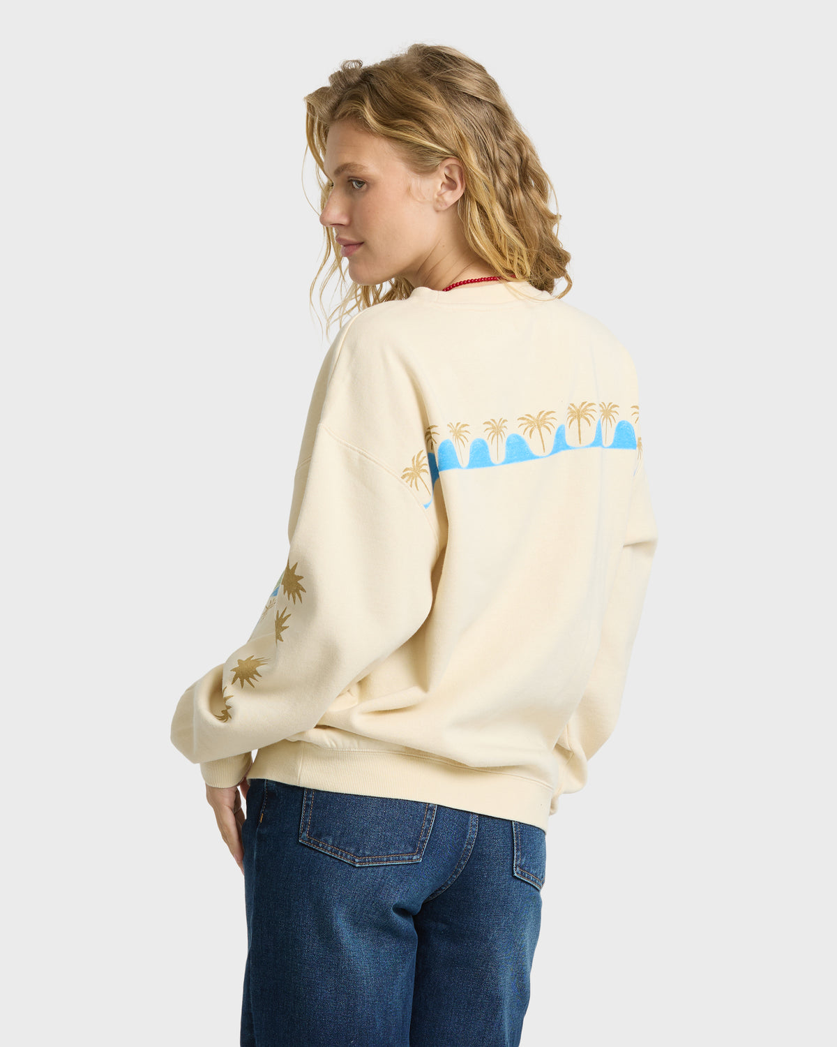 
Ride In Crewneck Sweatshirt - White Multi