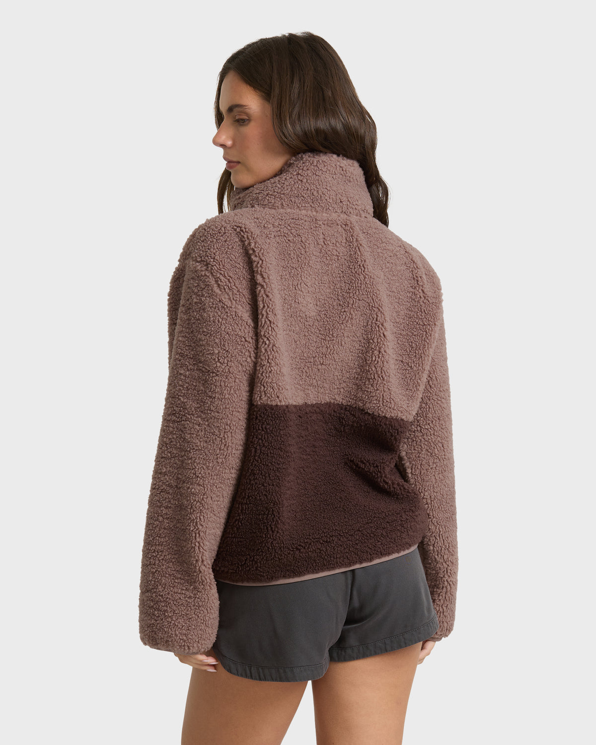 
Horizon Sherpa Mock Neck Half Zip Sweatshirt - Acorn