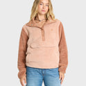 Switchback Sherpa Half Snap Fleece Pullover - Sugar Almond