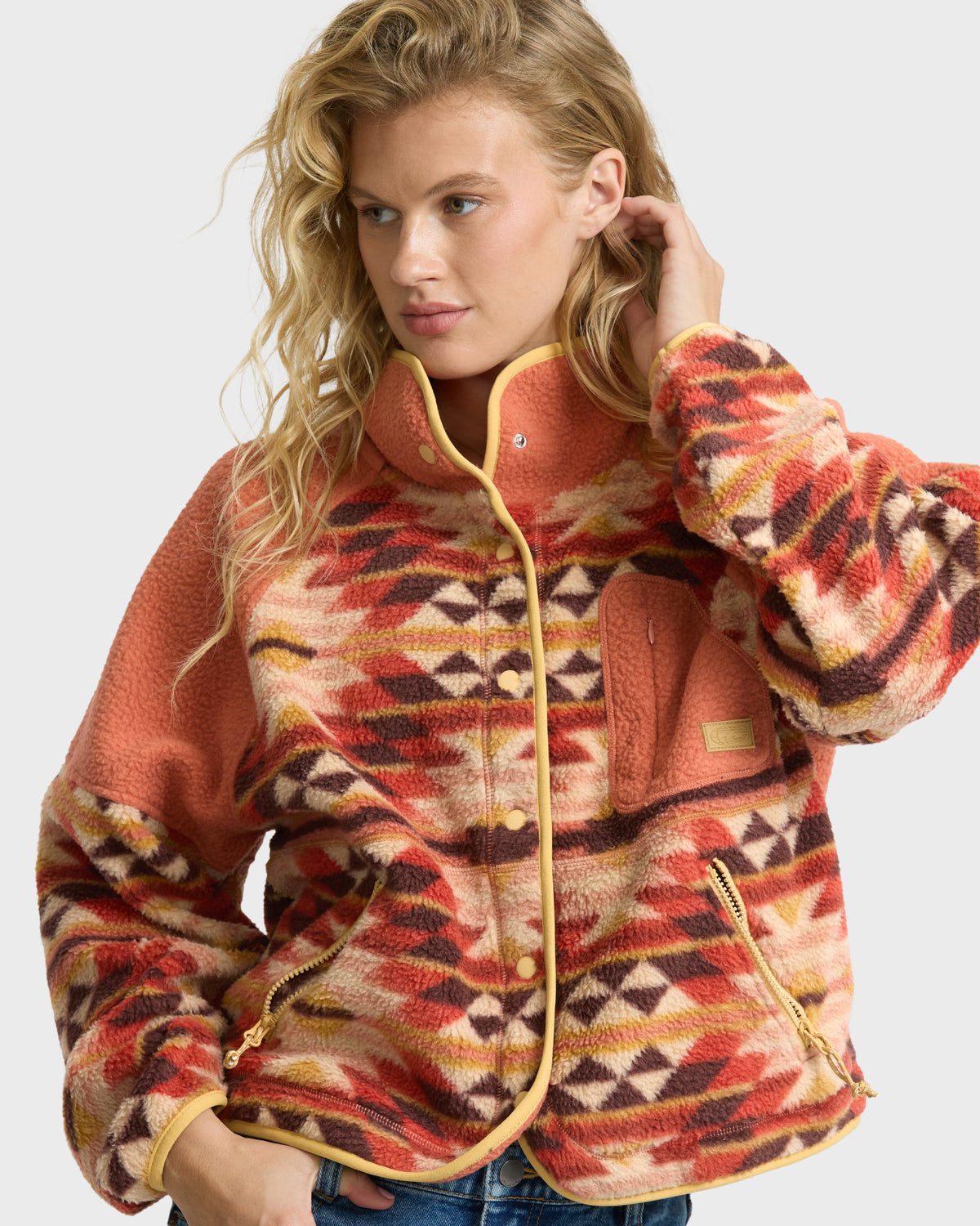 
Adventure Division Popoyo Sherpa Full Zip Fleece Jacket - Hazel