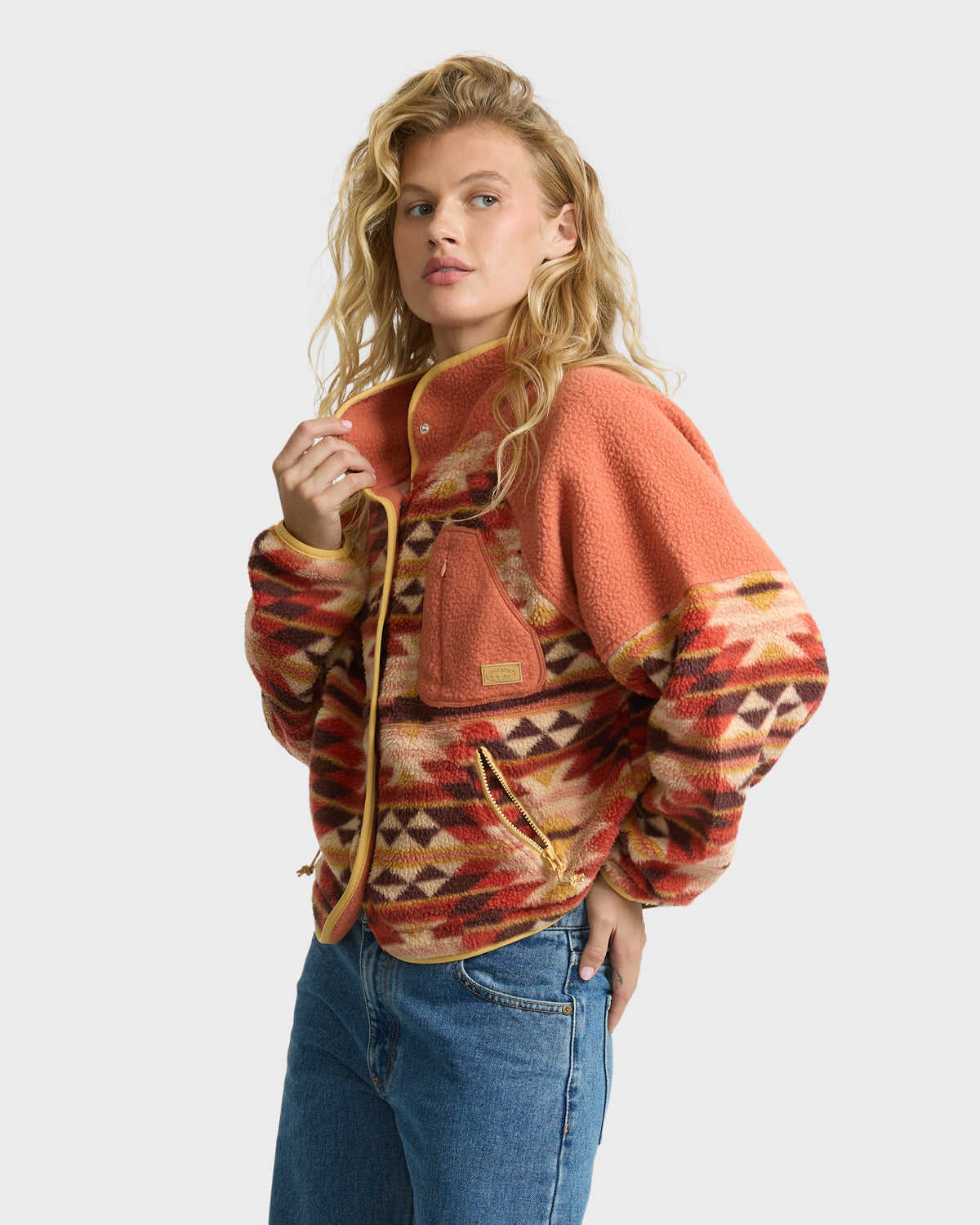 
Adventure Division Popoyo Sherpa Full Zip Fleece Jacket - Hazel