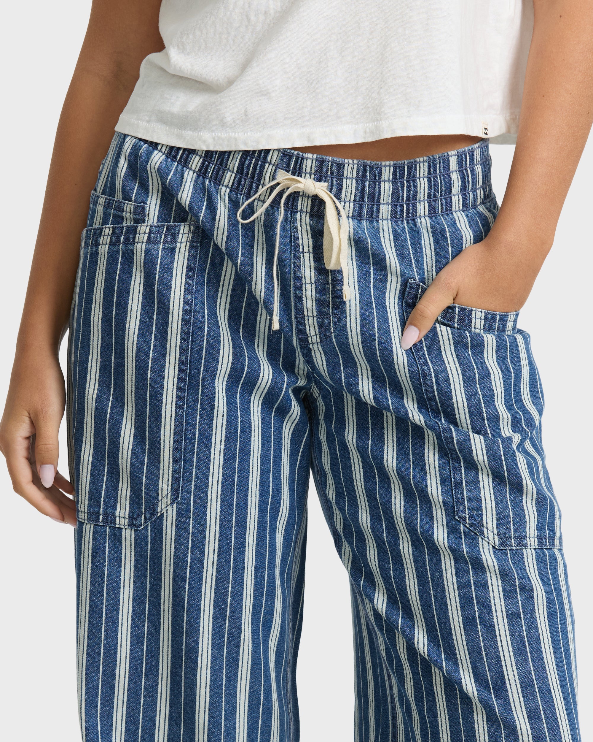 Zonte Elastic Waist Saltwashed Denim Pants - Blue Smoke | Billabong