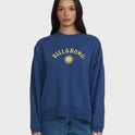 Surf Camp Heritage Palm Crewneck Sweatshirt - True Navy