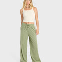 Wave Stamp Knit Pants - Army Green