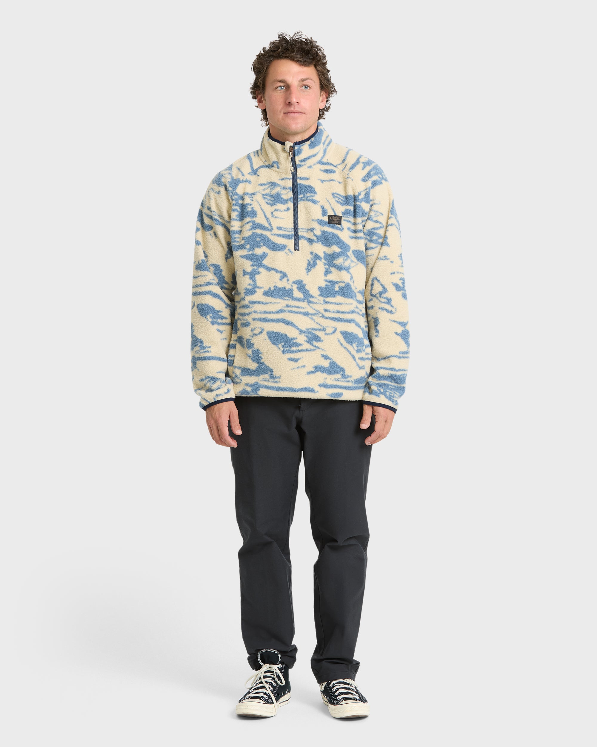 A/Div Boundary Mock Neck Half-Zip Sweatshirt - Sand Khaki – Billabong