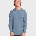 Arch Mesh Hooded Long Sleeve Surf Tee - China Blue