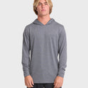 Arch Mesh Hooded Long Sleeve Surf Tee - Light Gray Heather