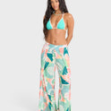 Split Spirit Elastic Waist Pants - Misty Blue