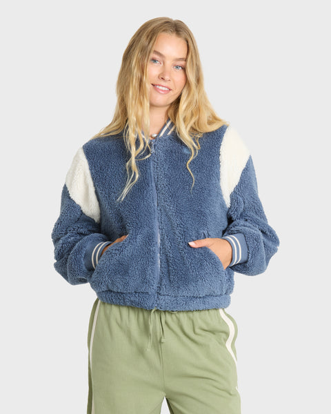Adventure Division Batter Full Zip Fleece Jacket - Blue Smoke