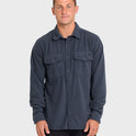 Adventure Division Ridge Long Sleeve Fleece Overshirt - Blue Graphite