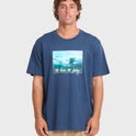 Lucid Premium Short Sleeve Cotton Graphic T-Shirt - Dark Denim