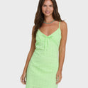 Sun Lit Mini Dress - Green Glow
