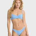Mini Wave Check Maui Bikini Bottoms - True Blue