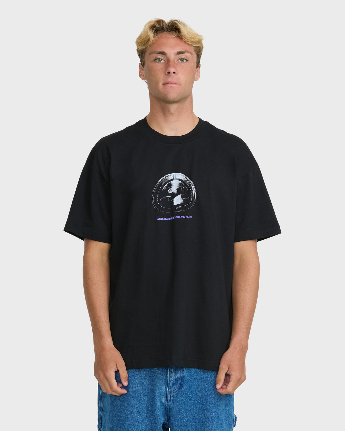 
Spec Metal Short Sleeve Knit T-Shirt - Black