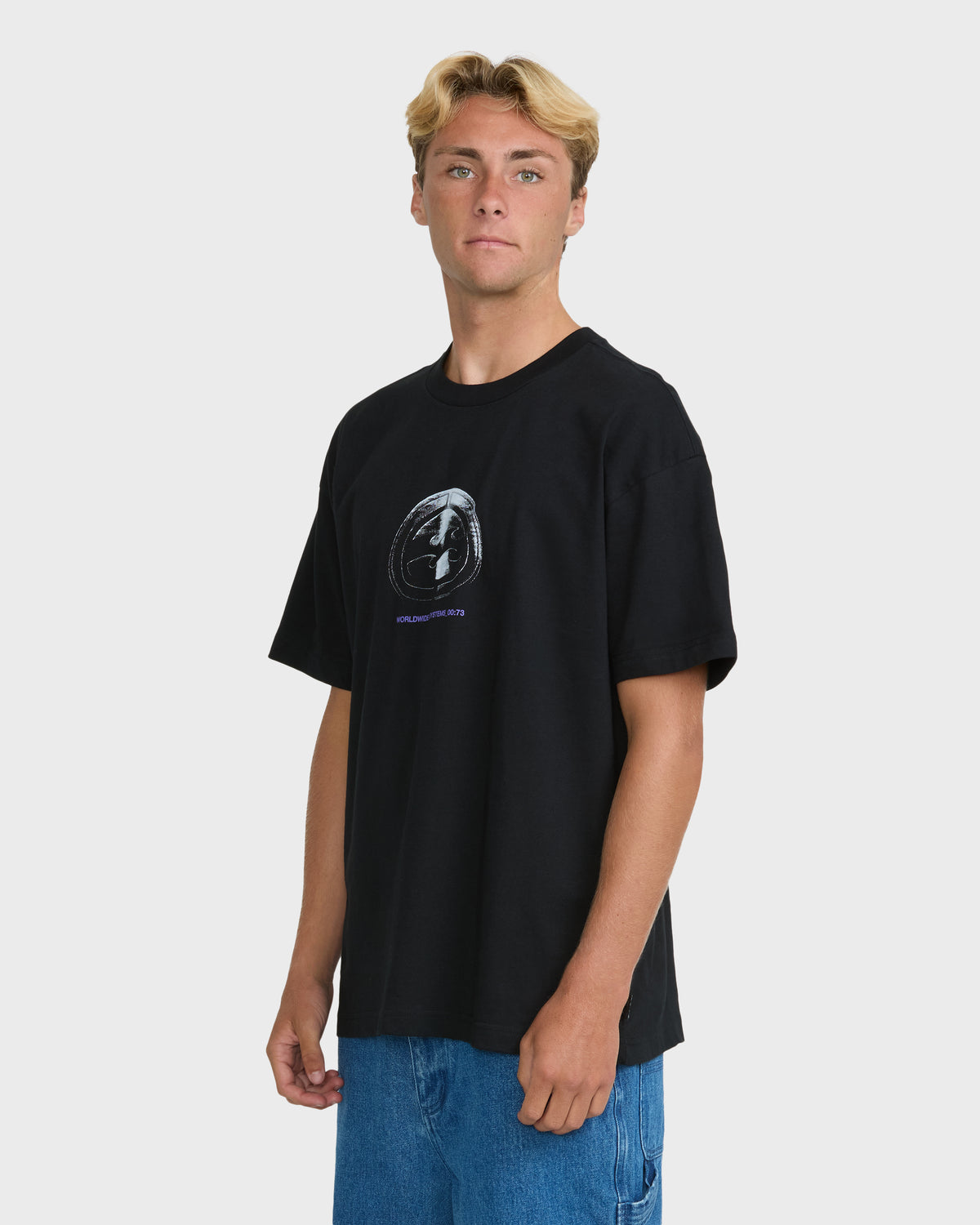 
Spec Metal Short Sleeve Knit T-Shirt - Black