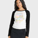 Paradise Dream Cotton Long Sleeve Raglan T-Shirt - Black Sands