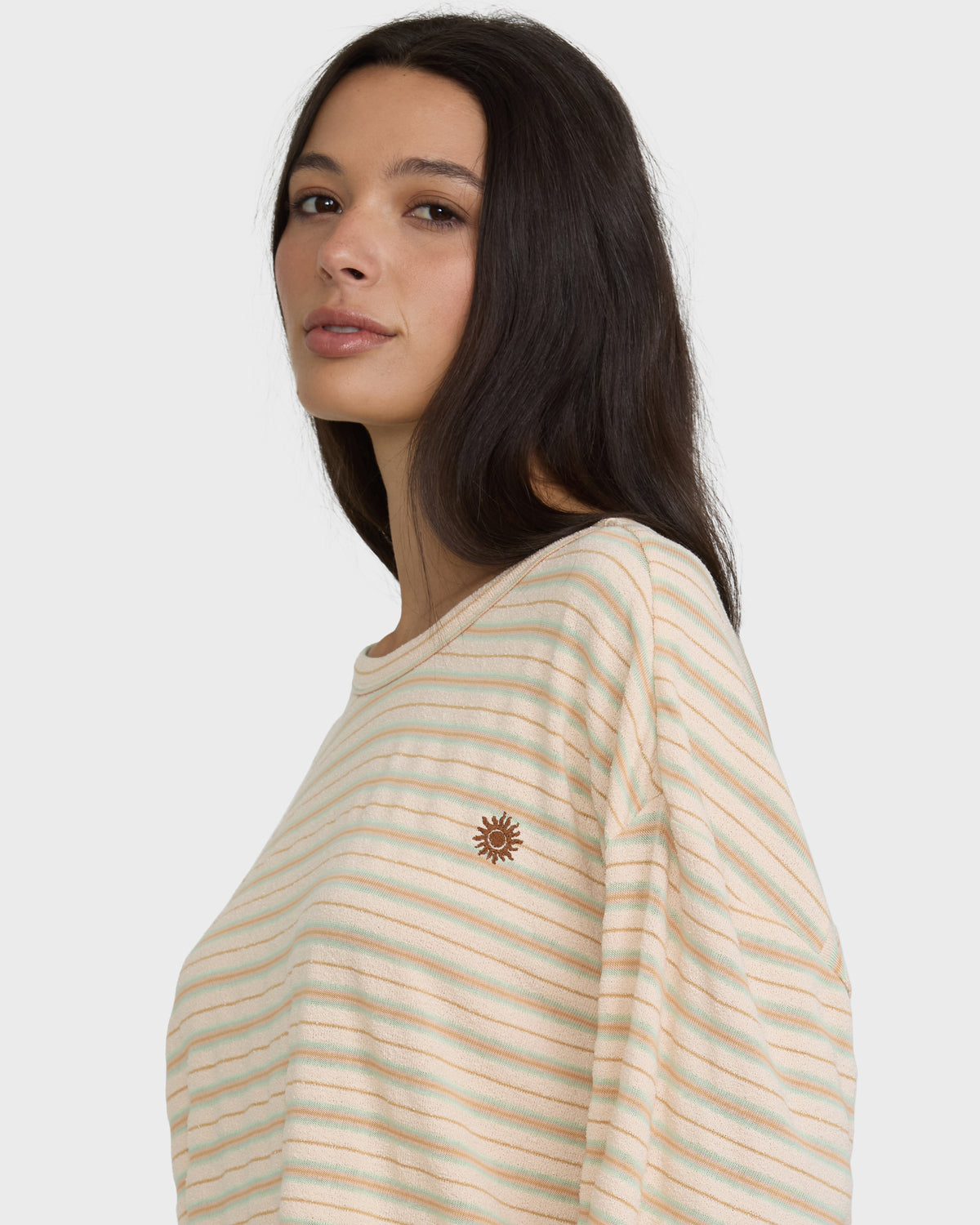 
Surf Girl Throw On Long Sleeve Knit Top - White Cap