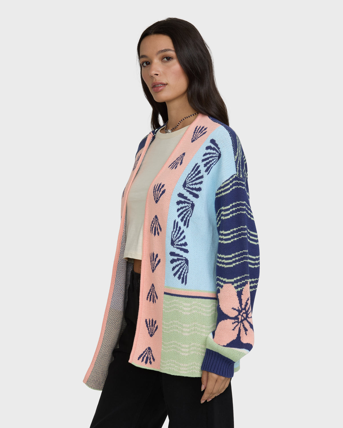 
Opal Open Front Cardigan Sweater - Crystal Green