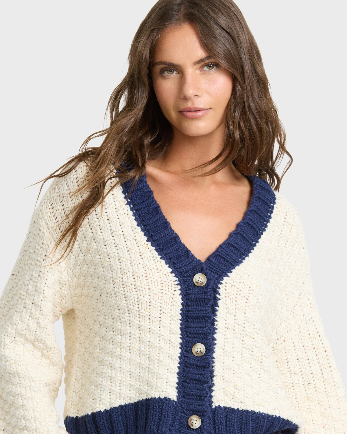 
Moxie Crewneck Cardigan Sweater - Classic Navy