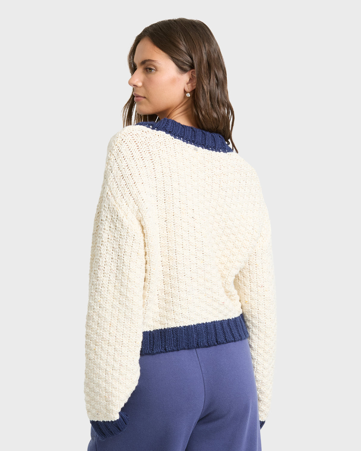 
Moxie Crewneck Cardigan Sweater - Classic Navy