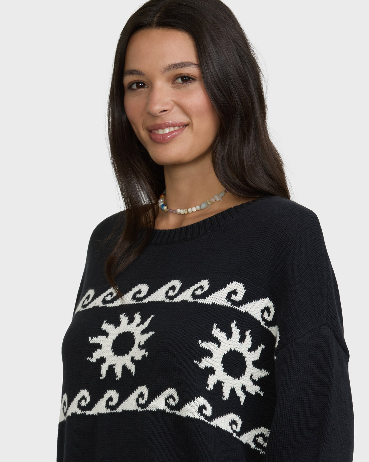 
Palms For Life Crewneck Sweater - Black Sands