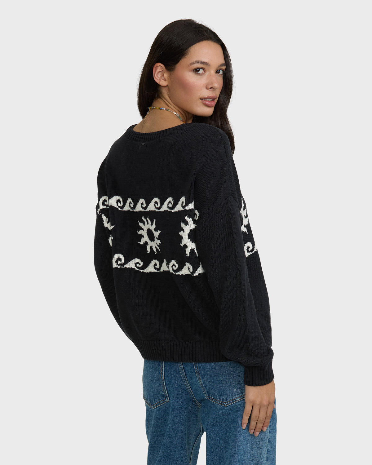 
Palms For Life Crewneck Sweater - Black Sands