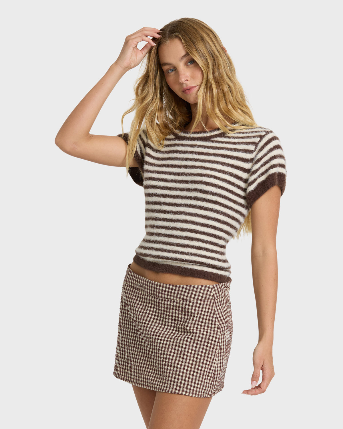 
Kate Short Sleeve Fleece Tee - Teak