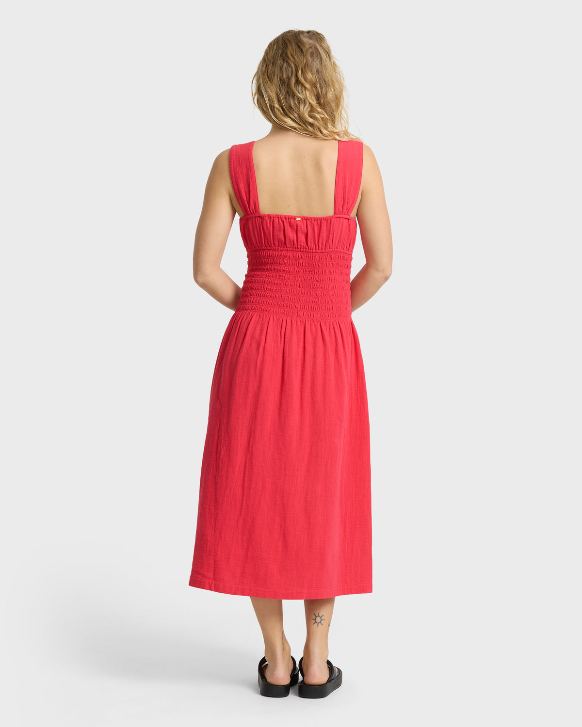 
Aloha Waves Midi Dress - Rouge Red