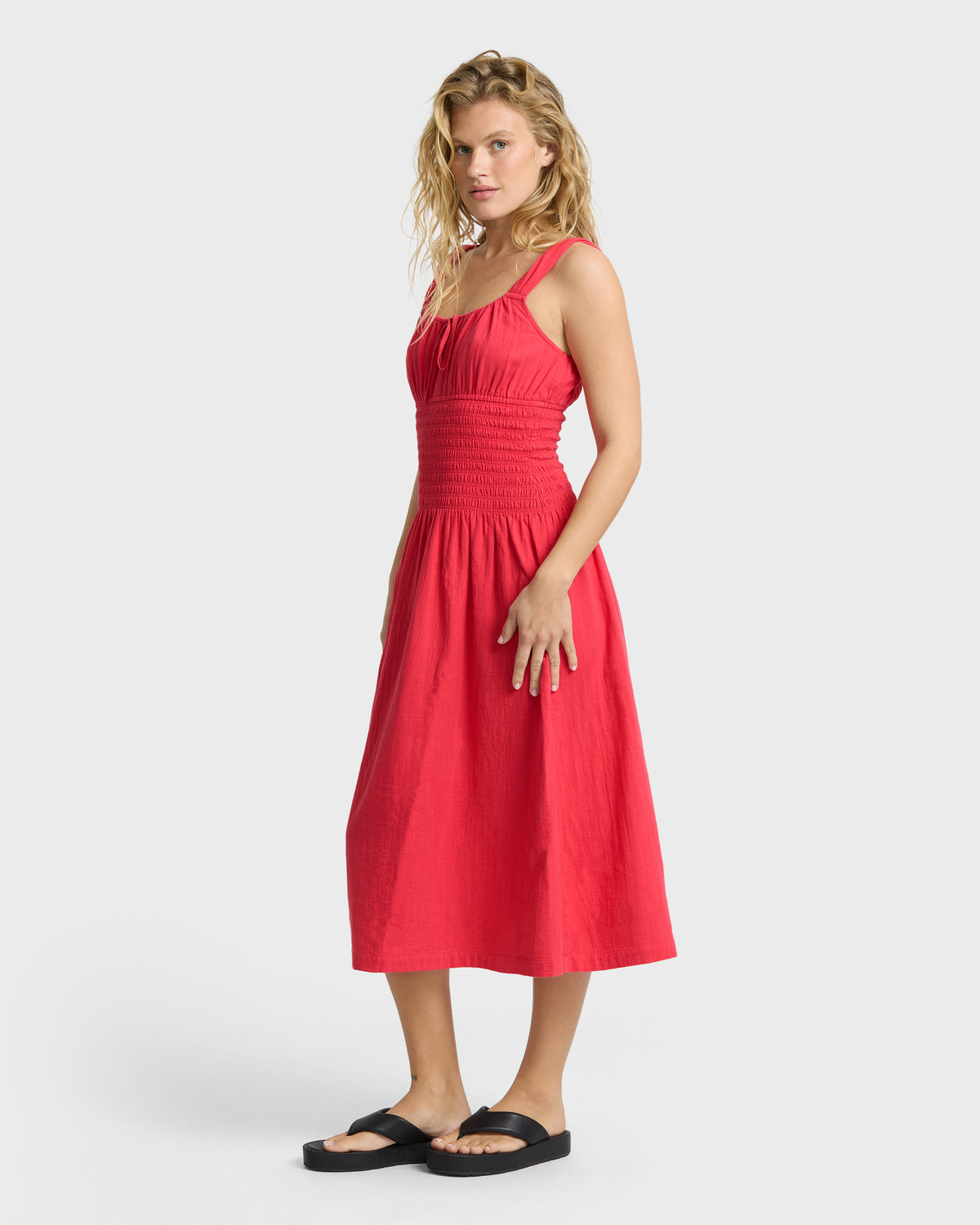 
Aloha Waves Midi Dress - Rouge Red