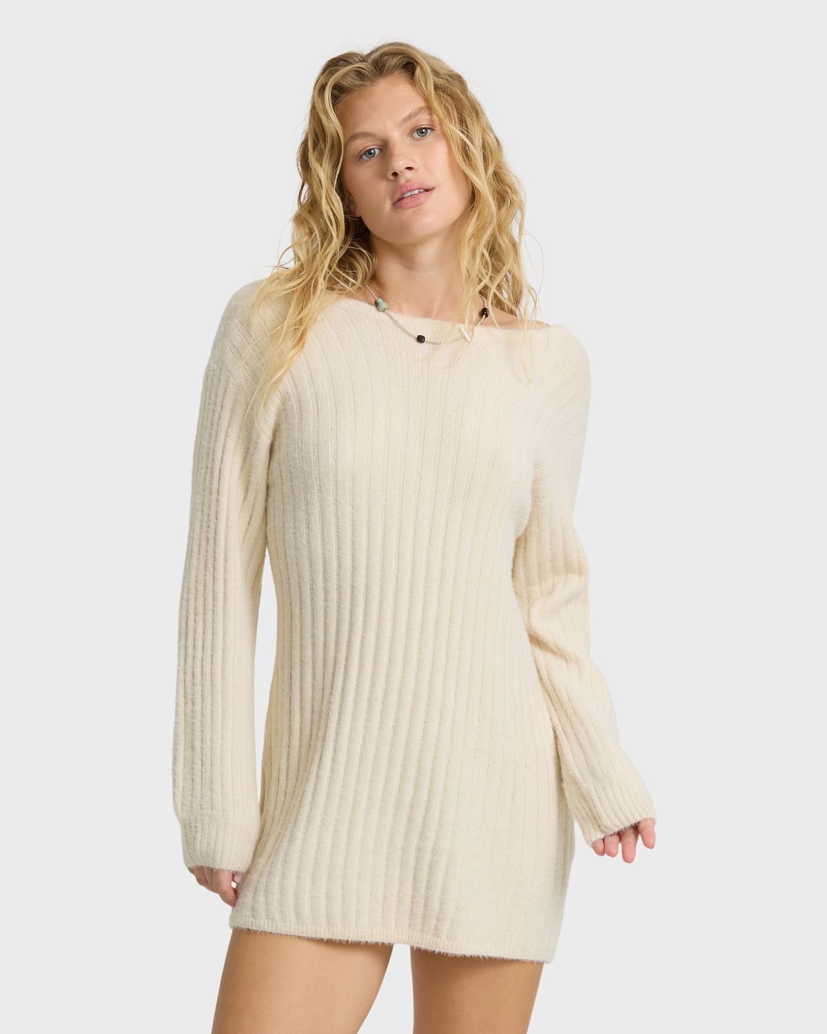 
Holidazed Sweater Mini Dress - White Cap