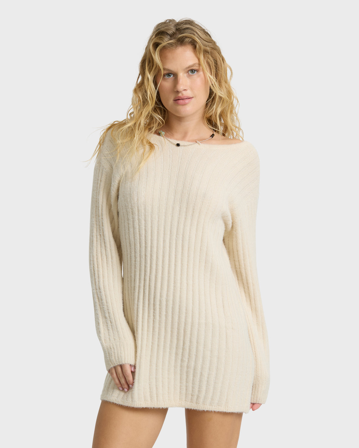
Holidazed Sweater Mini Dress - White Cap