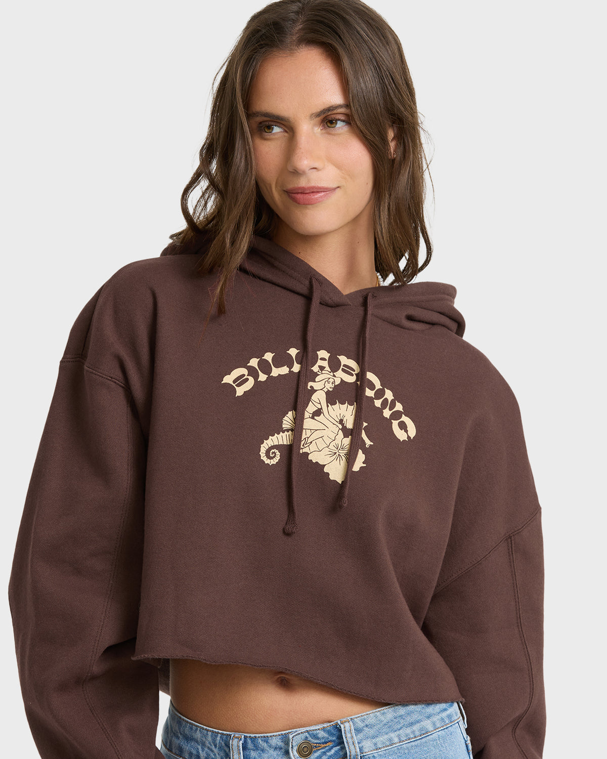 
Giddy Up Crop Pullover Hoodie - Teak