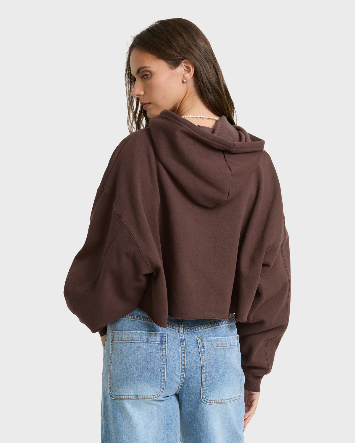 
Giddy Up Crop Pullover Hoodie - Teak