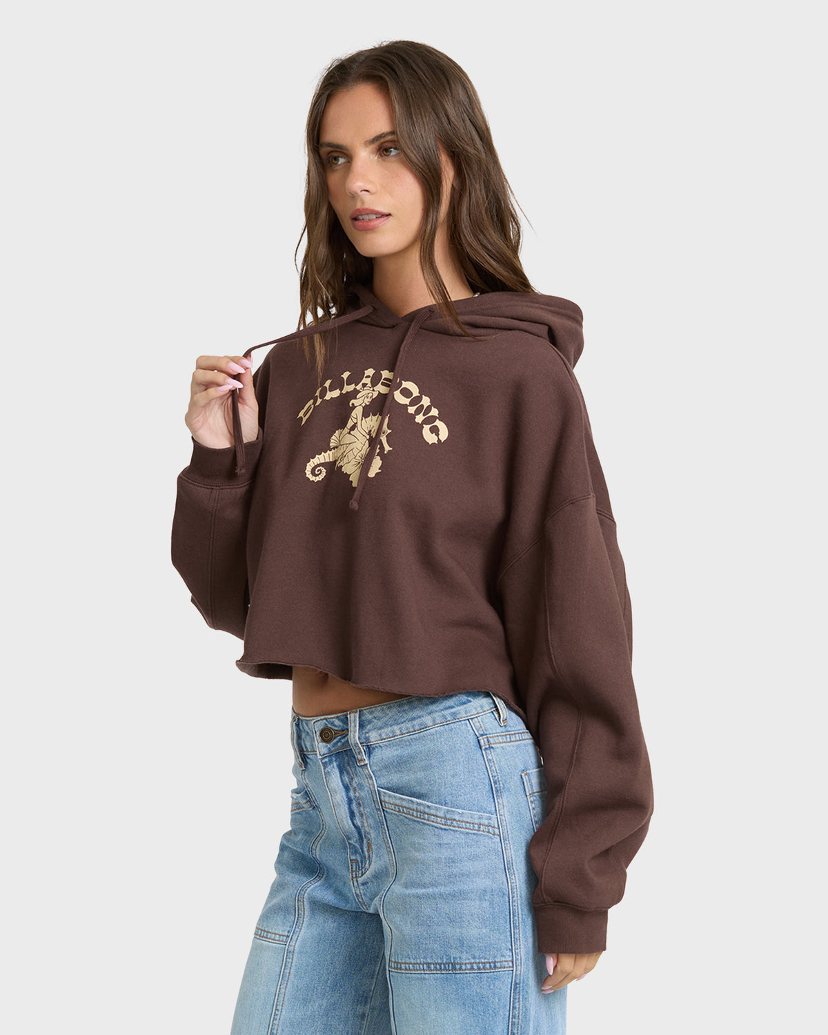 
Giddy Up Crop Pullover Hoodie - Teak