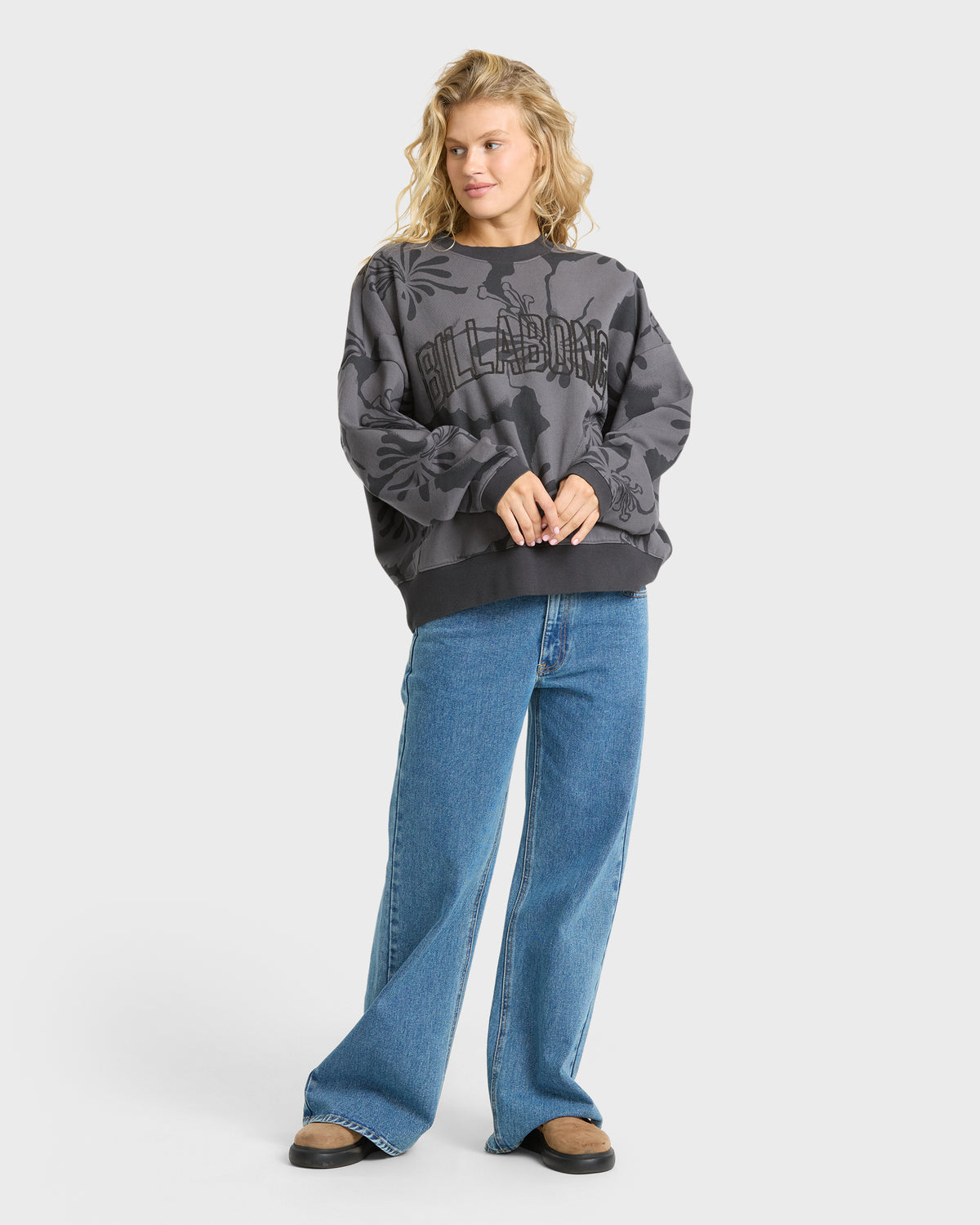 
Tropics Palm Crewneck Sweatshirt - Black Sands