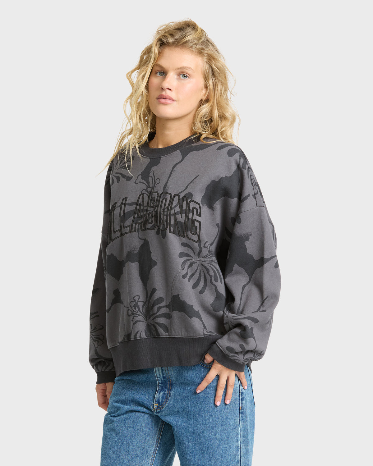 
Tropics Palm Crewneck Sweatshirt - Black Sands