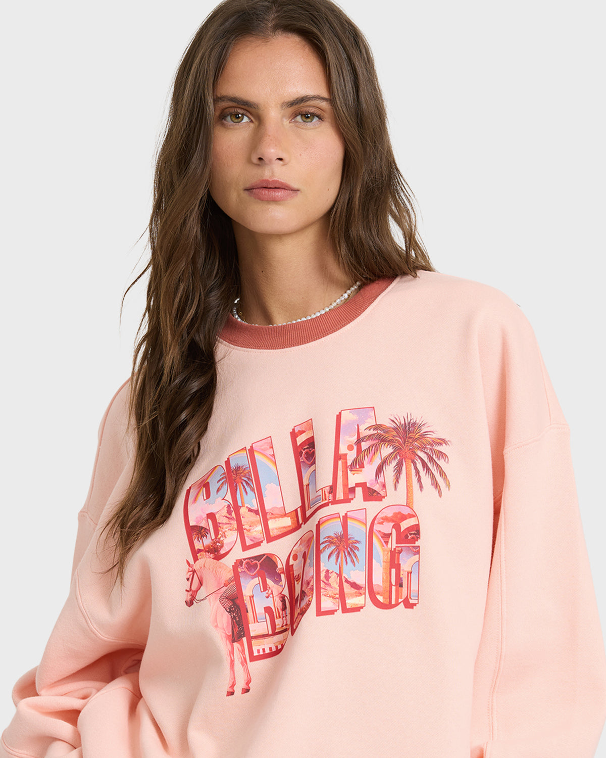 
Dancin in Paradise Kendal Crewneck Sweatshirt - Pale Peach