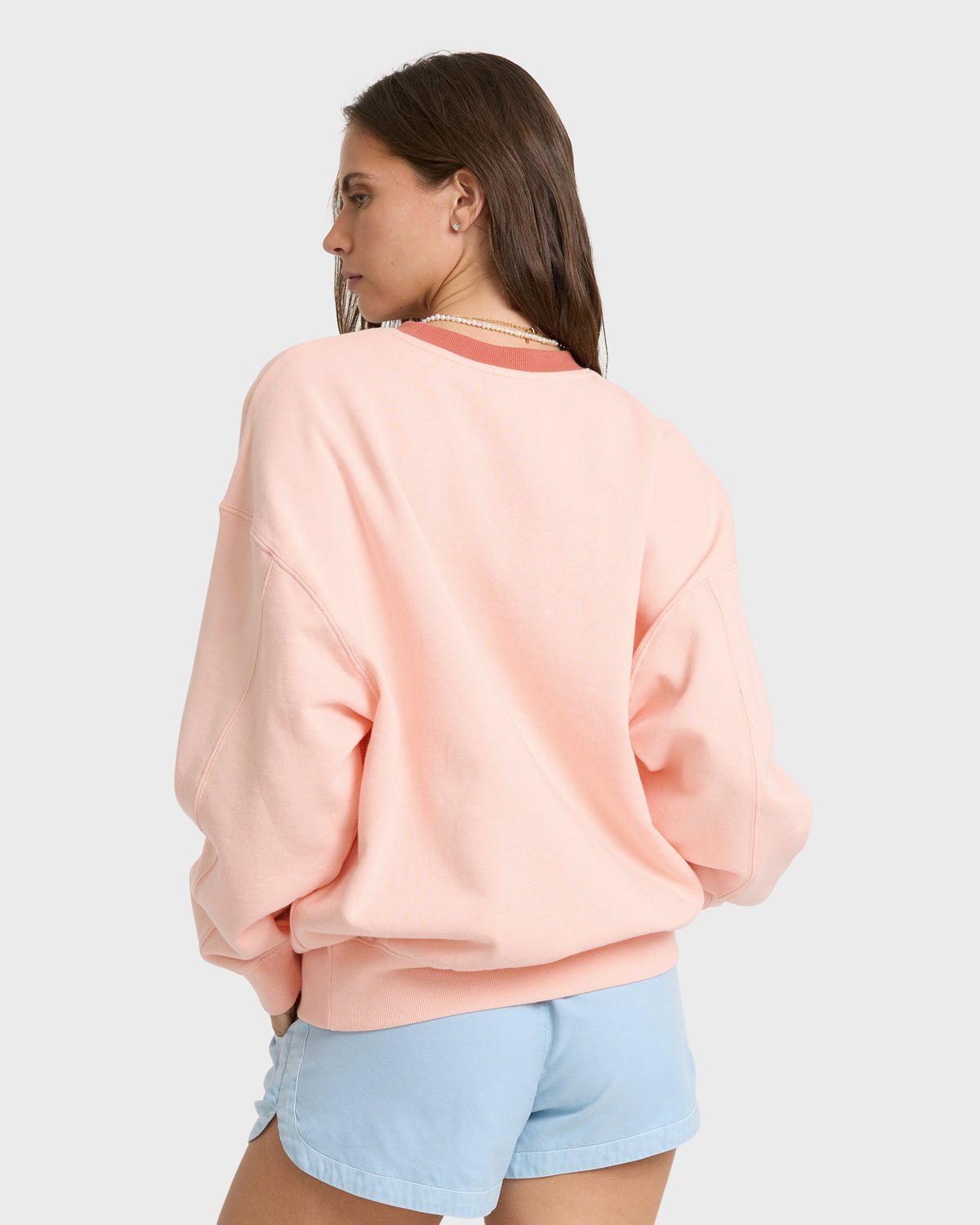 
Dancin in Paradise Kendal Crewneck Sweatshirt - Pale Peach