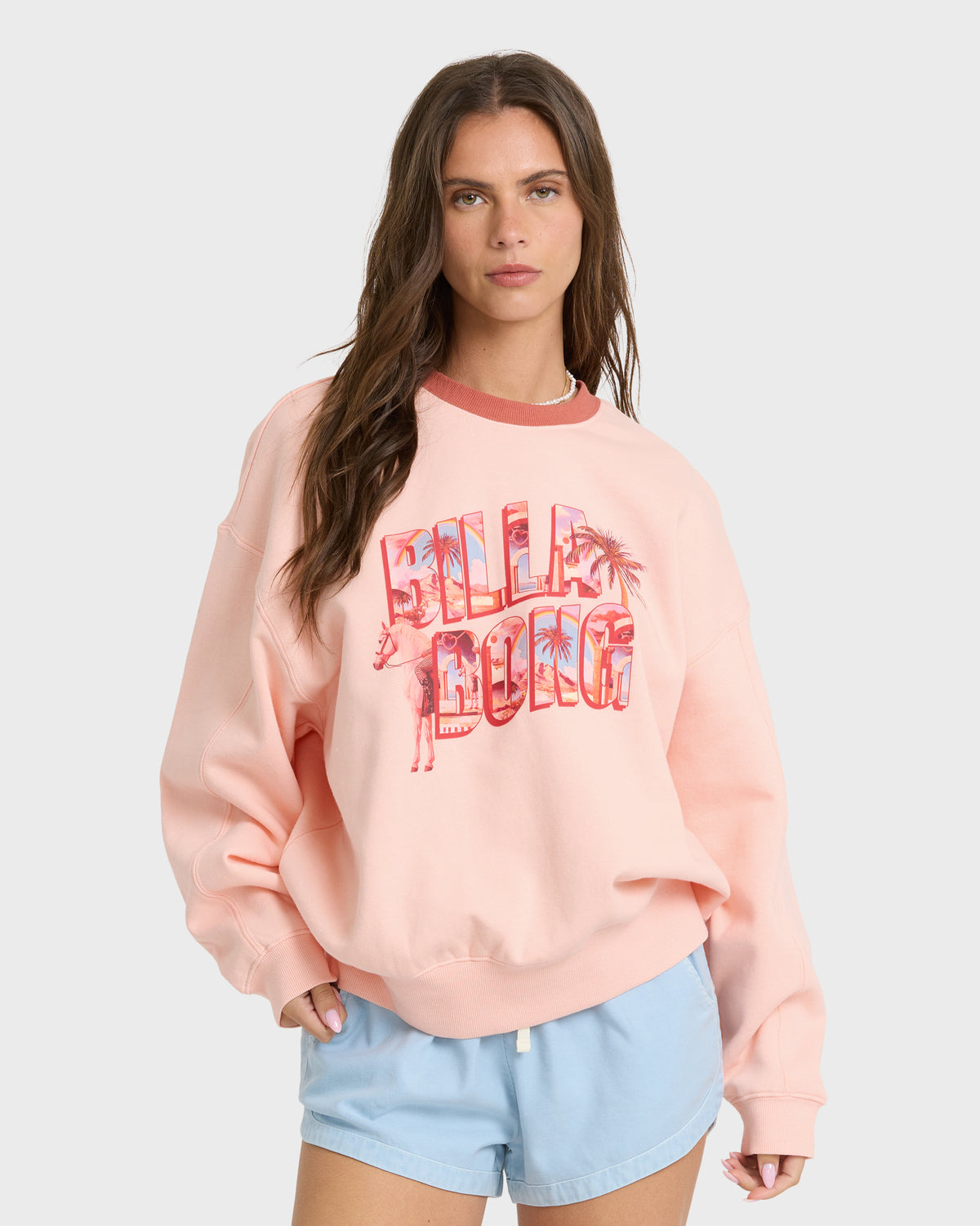 
Dancin in Paradise Kendal Crewneck Sweatshirt - Pale Peach