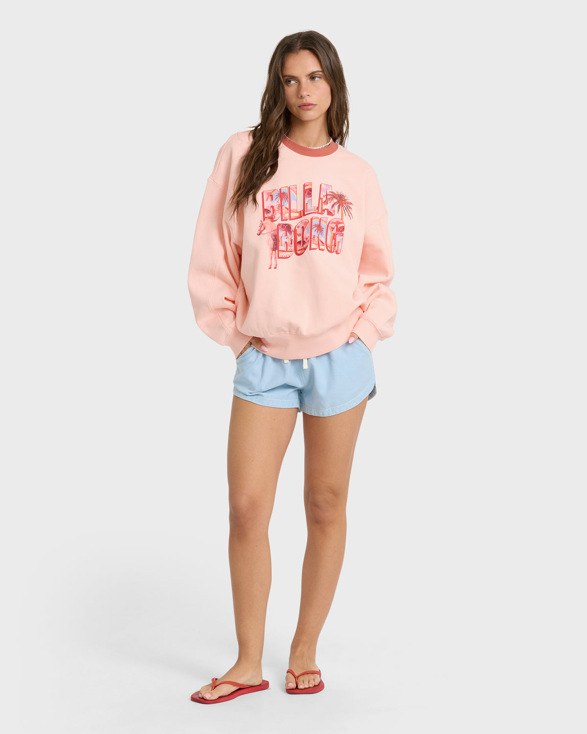 
Dancin in Paradise Kendal Crewneck Sweatshirt - Pale Peach
