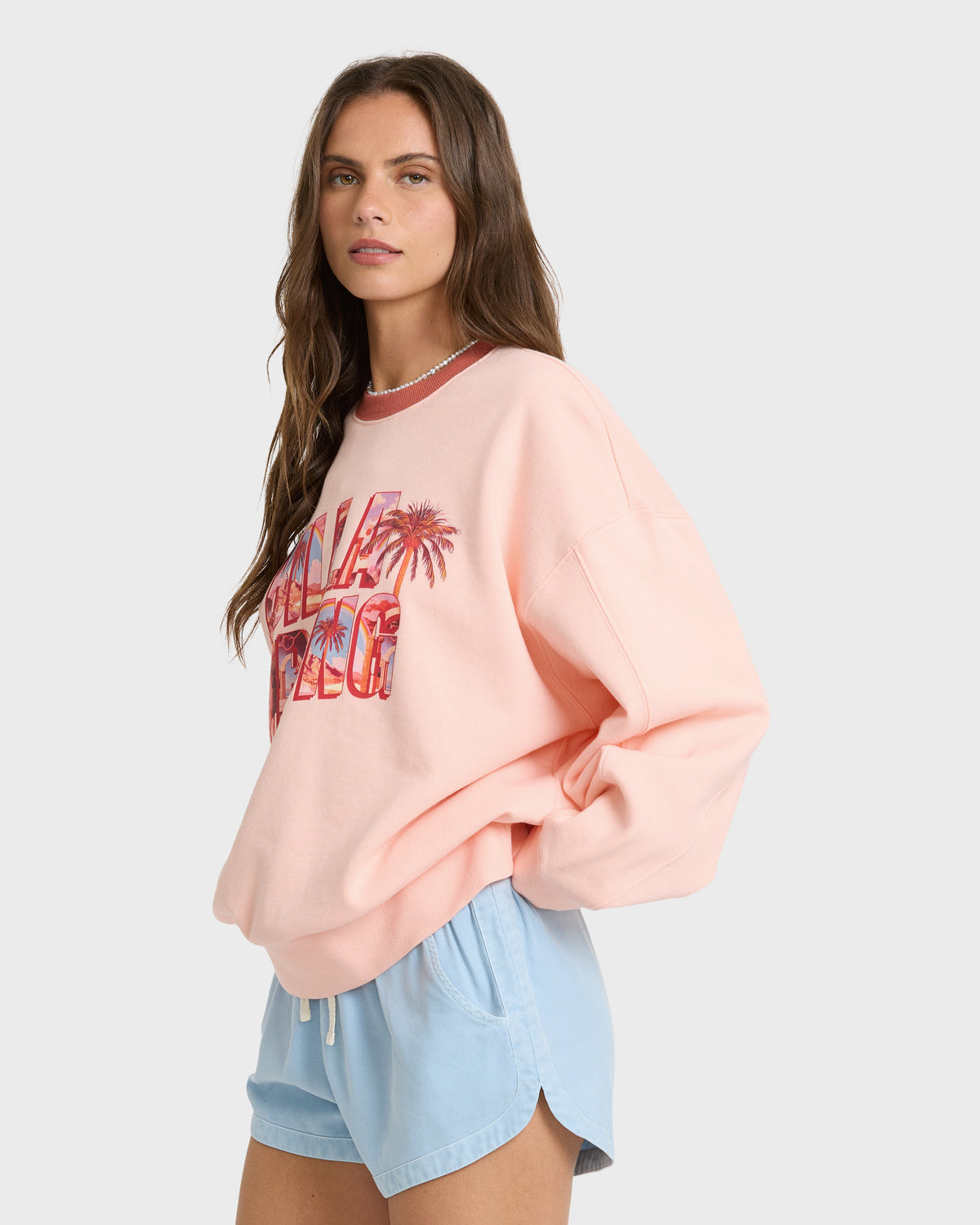 
Dancin in Paradise Kendal Crewneck Sweatshirt - Pale Peach