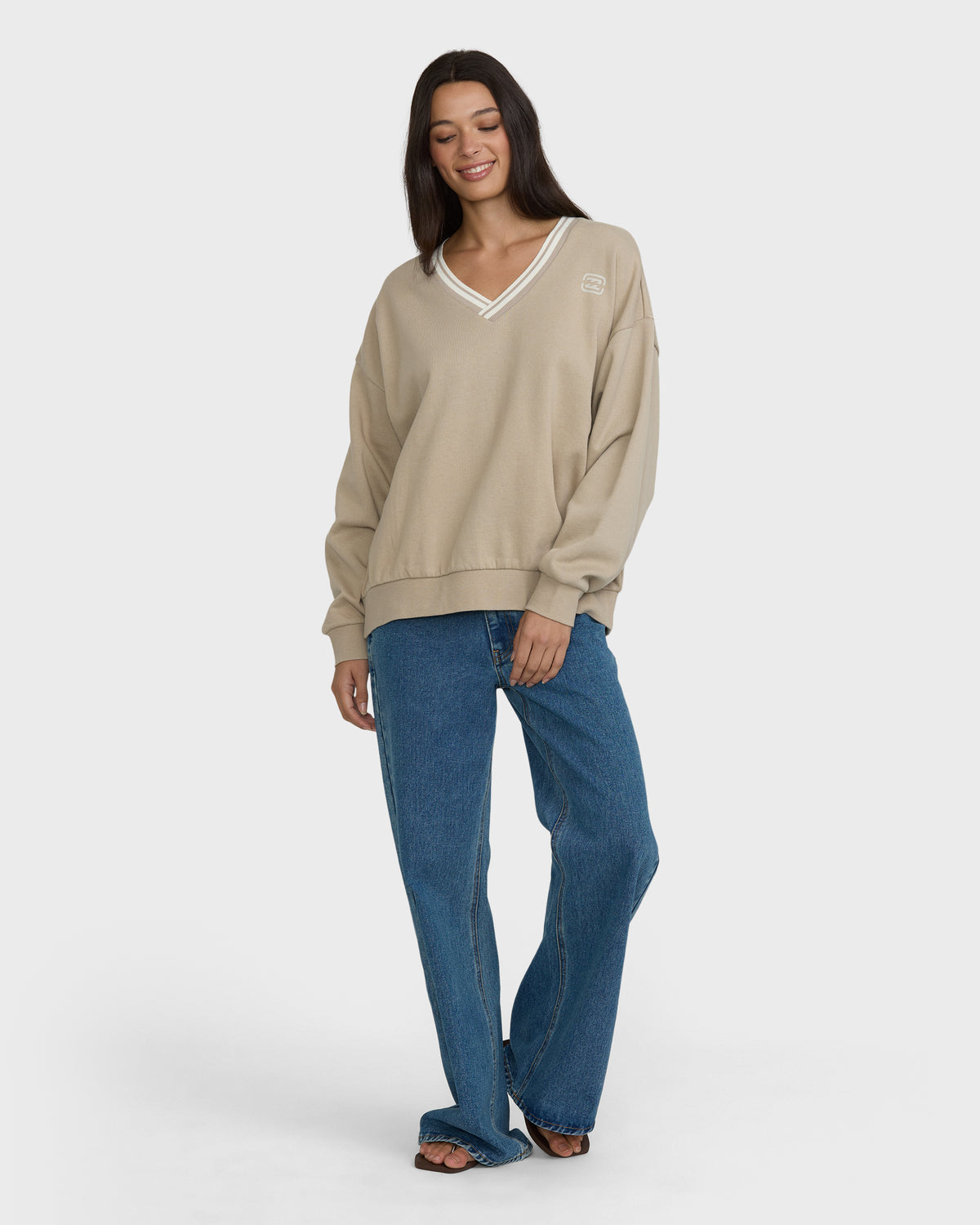 
Sun Ray V-Neck Sweatshirt - Cobblestone