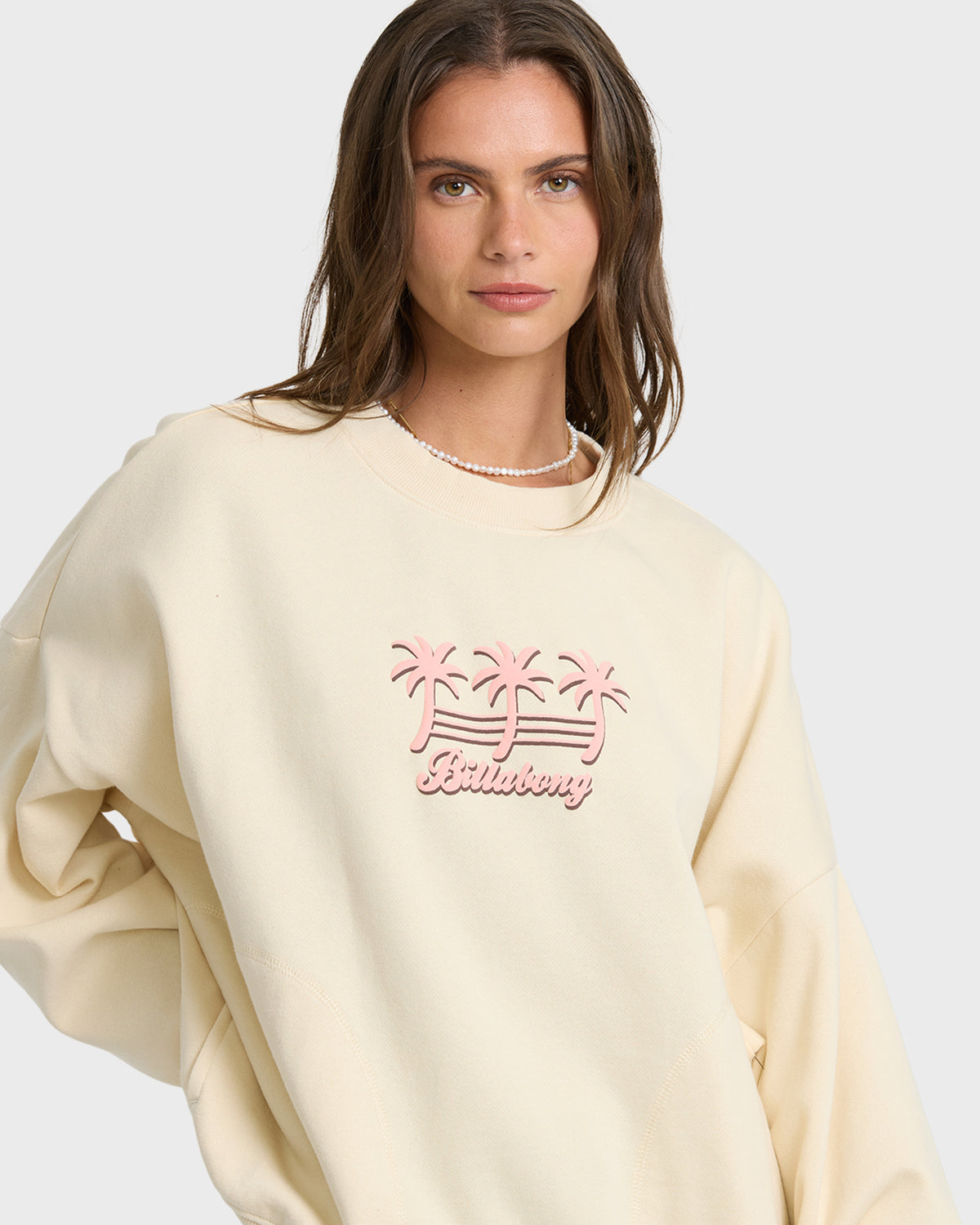 
Bikini Mode Palm Crewneck Sweatshirt - White Cap