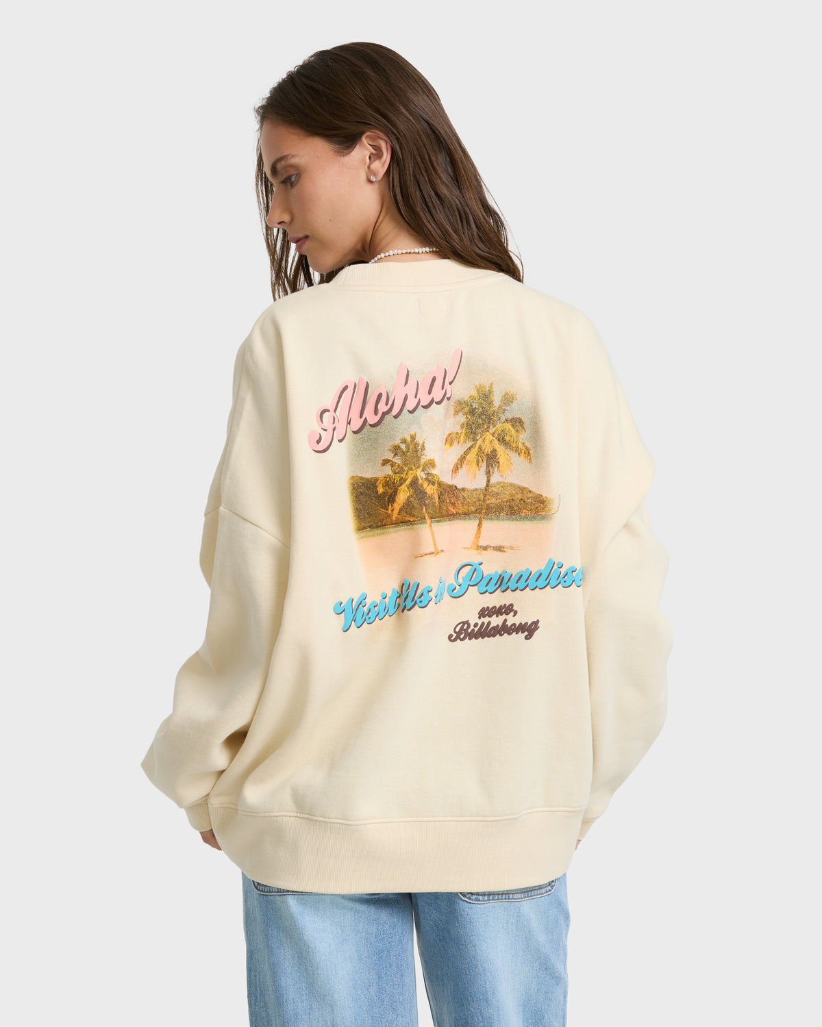 
Bikini Mode Palm Crewneck Sweatshirt - White Cap