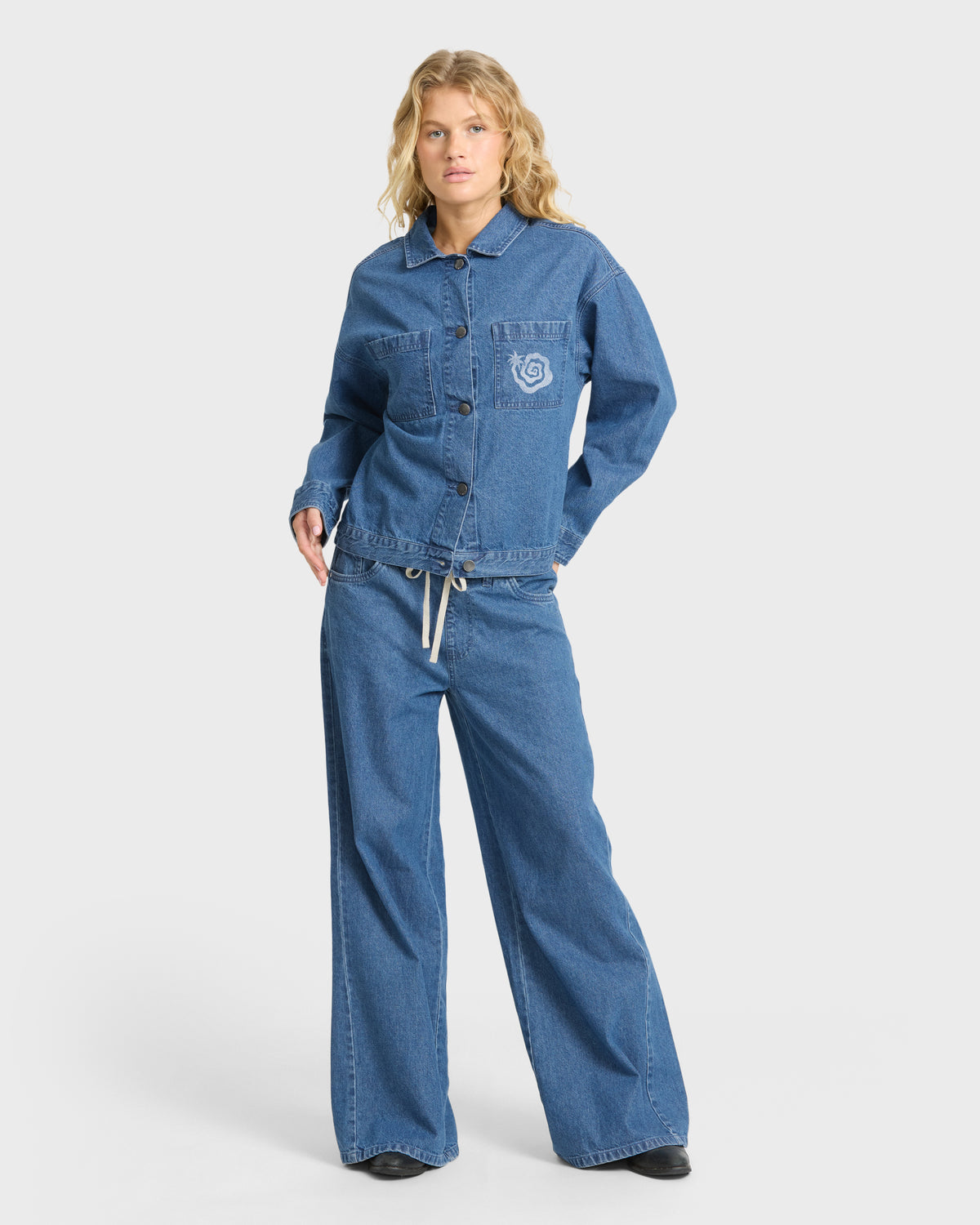 
Tides Saltwashed Long Sleeve Denim Shirt - Blue Smoke