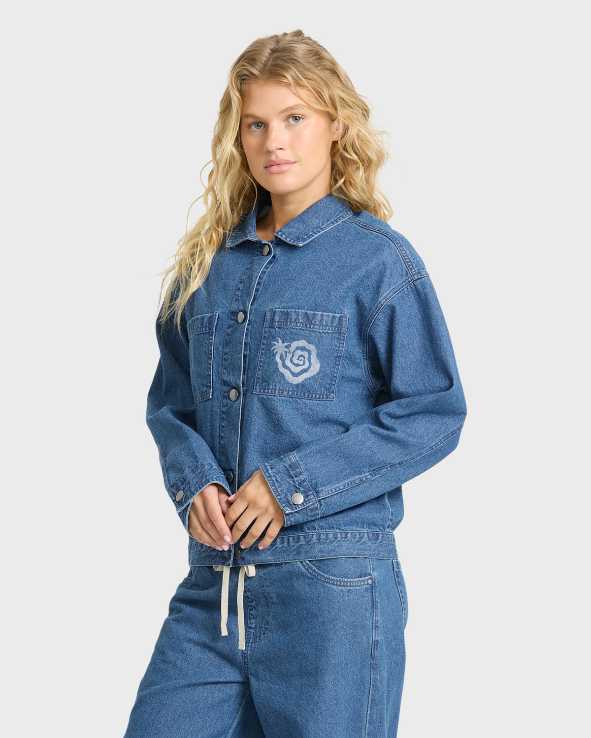 
Tides Saltwashed Long Sleeve Denim Shirt - Blue Smoke