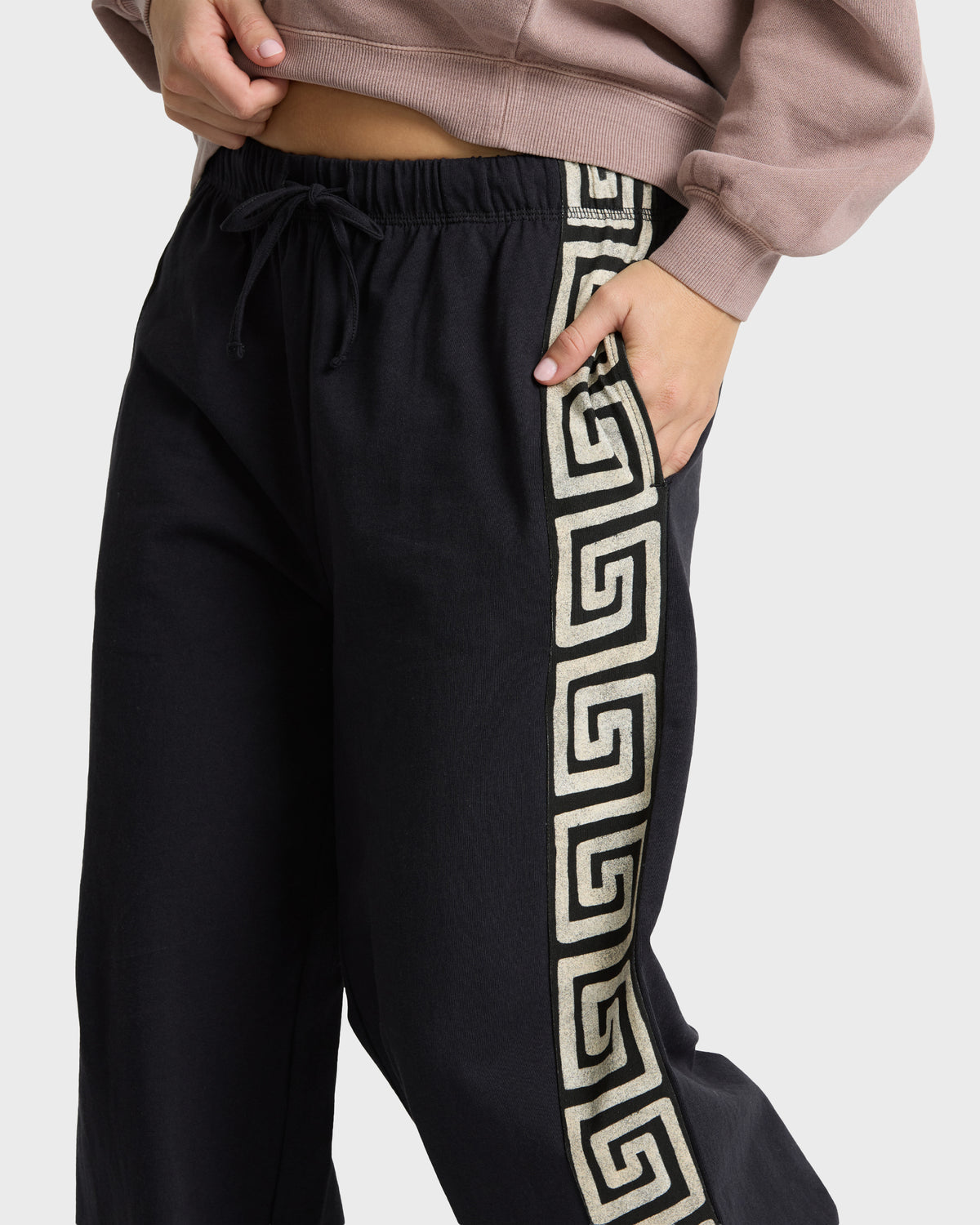 
That Feeling Elastic Waist Pants - Black Sands